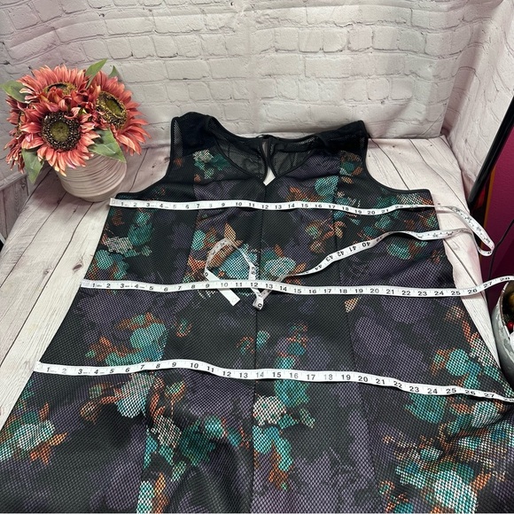 Spenser Jeremy mesh floral sleeveless textured Floral Dress sz 3X whimsygoth - Picture 5 of 10